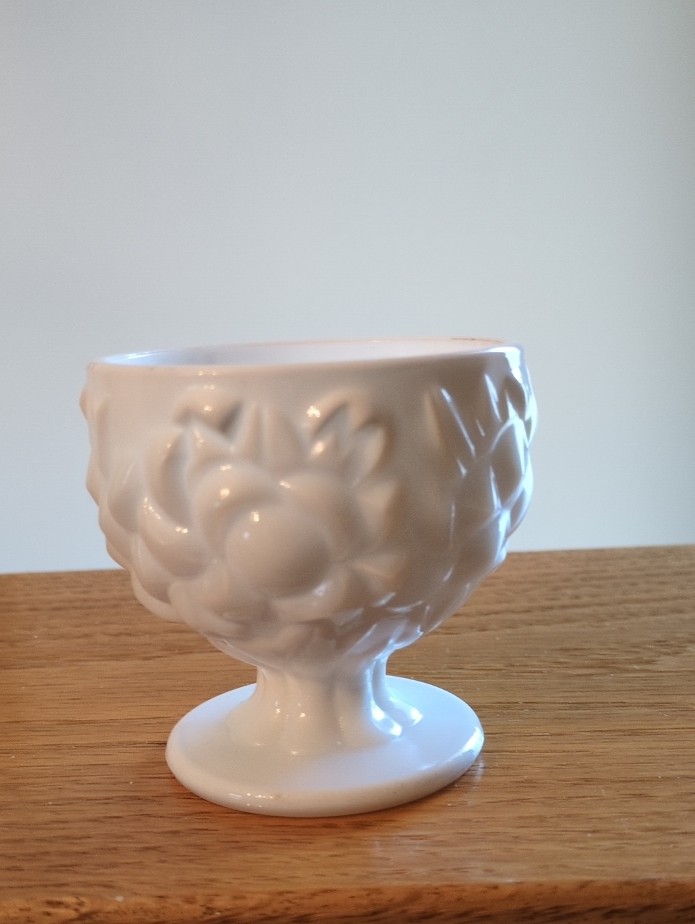 Vintage 1960s Milk Glass Candle Holder - Home Art